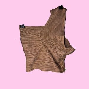 Cider Brown Ribbed Knit Top